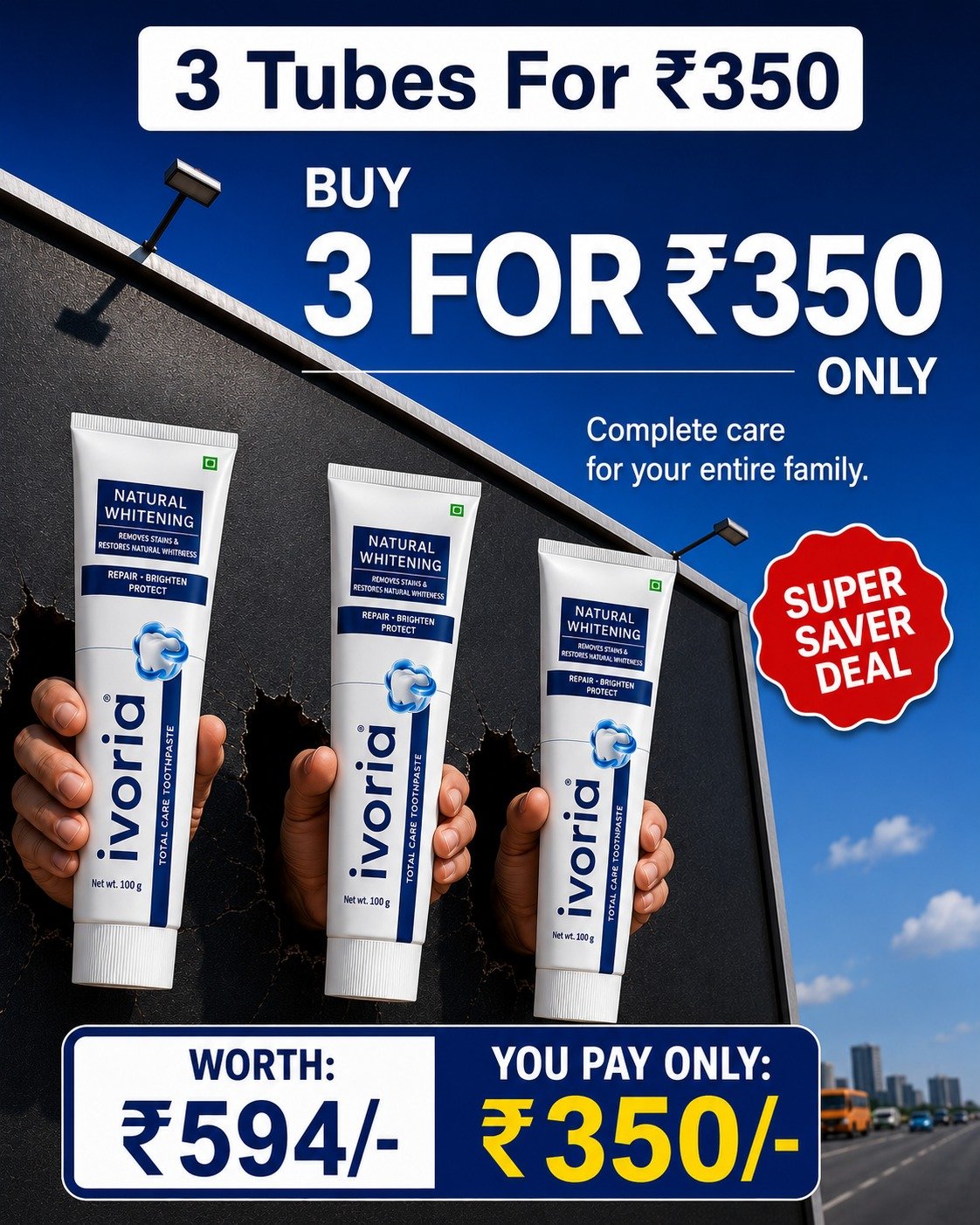 Ivoria 3 Tubes for Rs 350